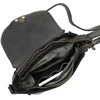 Moteriška natūralios odos juoda crossbody rankinė su dekoratyvia rankena VS 002