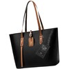 Moteriška odinė rankinė BAD&amp;BAGS, juoda su rudomis detalėmis