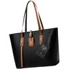 Moteriška odinė rankinė BAD&BAGS, juoda su rudomis detalėmis