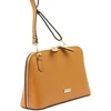 Moteriška odinė rankinė MiaMore 01-043, camel, su auksinės spalvos detalėmis