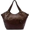 Moteriška odinė shopper tipo rankinė VS016, tamsiai ruda, talpina A4