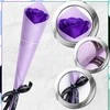 Muilinių rožių puokštė violetinė, 10 vnt., 28 cm