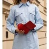 Odinė piniginė moterims Stevens Extended M raudona su RFID apsauga