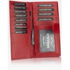 Odinė piniginė moterims Stevens Z02 / BR-210 su RFID apsauga, raudona