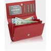Odinė piniginė moterims Stevens Z02 / BR-210 su RFID apsauga, raudona