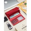 Odinė piniginė moterims Stevens Z02 / BR-210 su RFID apsauga, raudona