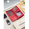 Odinė piniginė moterims Stevens Z02 / BR-210 su RFID apsauga, raudona