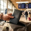 Odinis paso ir dokumentų dėklas su RFID STEVENS, juodas D40041
