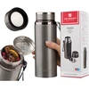„Peterson“ plieno termopuodelis 750 ml su arbatos sieteliu, sidabrinis, karštiems ir šaltiems gėrimams
