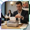 Servetėlių dėžutė dūminė juoda PVC, moderni TP186