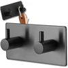 Sieninis lipnus kabliukas juodas, 2 kabliukai DH19