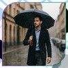 Skėtis juodas automatinis ANTI-UV sulankstomas V2