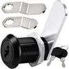 Spintelės užraktas juodas metalinis 20 mm, 2 raktai N171