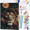 Tapyba pagal numerius su rėmu 40 x 50 cm „Liūtas gėlėse“ TP53