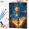 Tapyba pagal numerius su rėmu 40 x 50 cm „Mergaitė po žvaigždėmis“ TP52