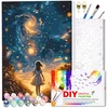 Tapyba pagal numerius su rėmu 40 x 50 cm „Mergaitė po žvaigždėmis“ TP52