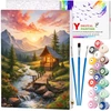 Tapyba pagal numerius su rėmu 40 x 50 cm „Namelis kalnuose“ TP54