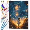 Tapyba pagal numerius su rėmu 40 x 50 cm „Mergaitė po žvaigždėmis“ TP52
