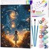 Tapyba pagal numerius su rėmu 40 x 50 cm „Mergaitė po žvaigždėmis“ TP52