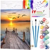 Tapyba pagal numerius su rėmu 40x50 cm „Saulėlydis prie ežero“ TP46