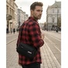 Vyriška maža juoda „Peterson“ lengva miesto rankinė per petį (crossbody), užsegama užtrauktuku, iš tekstilės
