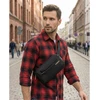 Vyriška maža juoda „Peterson“ lengva miesto rankinė per petį (crossbody), užsegama užtrauktuku, iš tekstilės