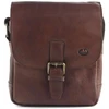 Vyriška odinė crossbody piniginė EL FORREST MB11-22, ruda, su auksinės spalvos detalėmis