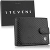 Vyriška odinė piniginė Stevens 325A Carbon, juoda