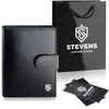 Vyriška odinė piniginė STEVENS su maišeliu, juoda, RFID apsauga Z03-326A