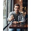 Vyriška odinė piniginė Stevens su RFID apsauga, juoda PREMIUM 07-325A