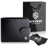 Vyriška odinė piniginė Stevens su RFID apsauga, juoda PREMIUM 03-325A