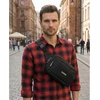 Vyriška „Peterson“ lengva juoda crossbody rankinė per petį su užtrauktuku, iš tekstilės