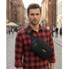 Vyriška „Peterson“ lengva juoda crossbody rankinė per petį su užtrauktuku, iš tekstilės