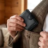 Vyriška vertikali odinė piniginė STEVENS, juoda, su RFID apsauga D40031