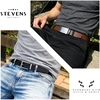 Vyriškas dvipusis odinis diržas STEVENS William, juodas/rudas, dovanų rinkinys P1