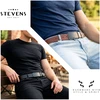 Vyriškas dvipusis odinis diržas STEVENS, juodas / rudas P7