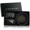 Vyriškas odinis automatinis diržas STEVENS, juodas, dovanų rinkinys D39751