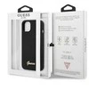 Guess GUHMP13XLSLMGBK Apple iPhone 13 Pro Max 6,7″ juodos spalvos kietas dėklas Silicone Script Gold Logo MagSafe