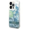 Guess GUHCP14XLFLSB Apple iPhone 14 Pro Max 6,7″ mėlynas kietas dėklas Flower Liquid Glitter