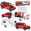Jokomisiada Automobilis Jeep su kemperio priekaba bekelės transporto priemonės LED žibintai ZA5351 CZ