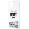 Apple iPhone 12 / 12 Pro Karl Lagerfeld dėklas Glitter Choupette Head (KLHCP12MLNCHCS) sidabrinės spalvos