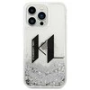 Karl Lagerfeld KLHCP14LLBKLCS Apple iPhone 14 Pro 6,1″ sidabrinis kietas dėklas Liquid Glitter Big KL