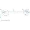 Mediclinics Ranktūris tiesus 610mm, baltas