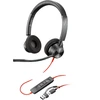 HP Poly Blackwire 3320 laidinės stereo ausinės su USB-C į USB-A adapteriu (8X219AA)