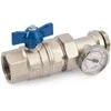 Ventilis trumpa mėlyna rankena, su termomemtru ir išardoma jungtimi vid.-iš.25 GENERAL FITTINGS
