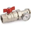 Ventilis trumpa raudona rankena, su termomemtru ir išardoma jungtimi vid.-iš.25 GENERAL FITTINGS
