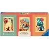 Dėlionė Ravensburger Puzzle 3x100 Pieces: Ukiyo-E Cat Warrior, Raudona Panda and Dragon & Easel Set