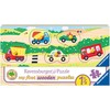 Ravensburger medinė dėlionė „Pirmosios transporto priemonės“, 5 det., nuo 1,5 m.