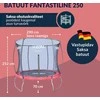 Hudora Fantastic - Antžeminis batutas - Apvalus - 100 kg - Apsauginis tinklas - Raudona