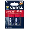 2x R-14 R14 C 1,5 V šarminės „Varta Longlife Max Power“ baterijos